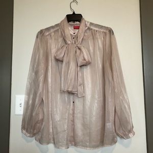 New York & Co sheer champagne colored blouse